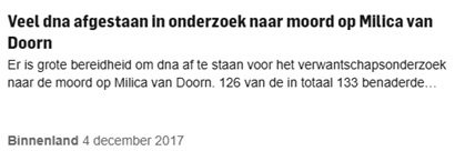Krantenkop van doorn